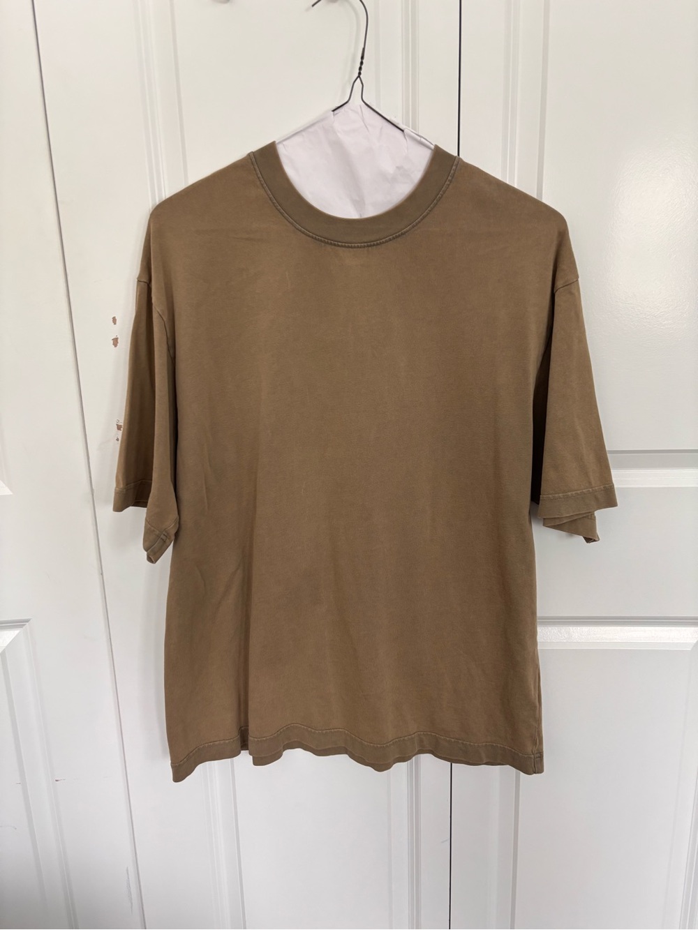 Acne Studios Short-Sleeve Crewneck Tee in Khaki Brown